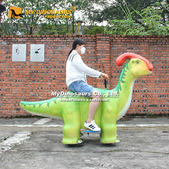 WDR-045 支持大人小孩乘坐的恐龙跑跑车软胶电动模型 副栉龙骑乘玩具