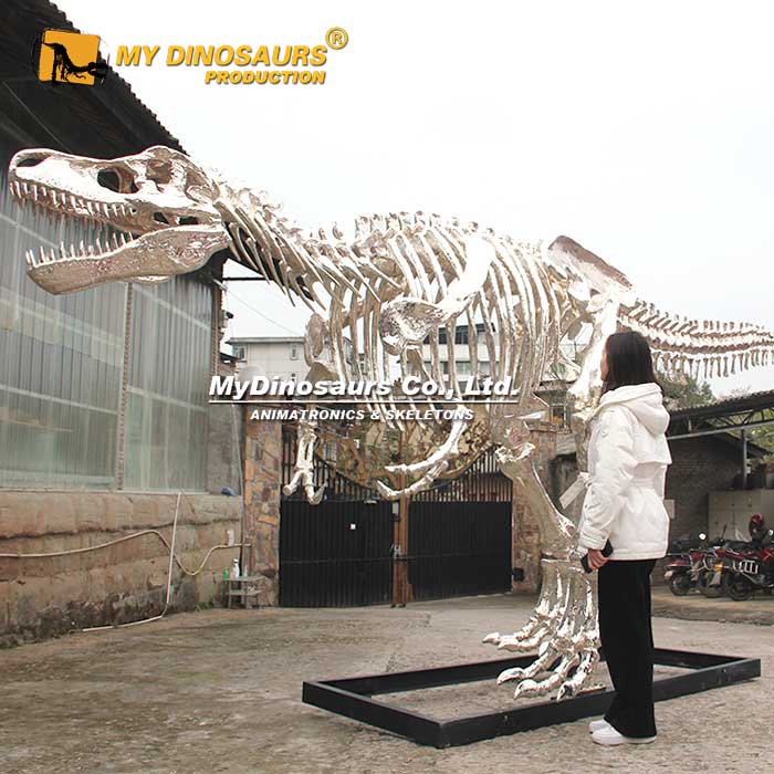 DS-216 6.3米镀银霸王龙银骨架化石模型