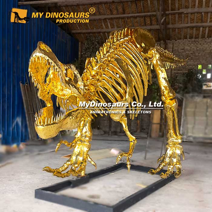 DS-0139 镀金定制霸王龙化石金骨架模型