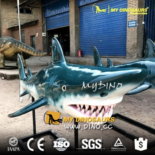AA-074海洋公园海洋动物雕塑装饰逼真的鲨鱼雕像