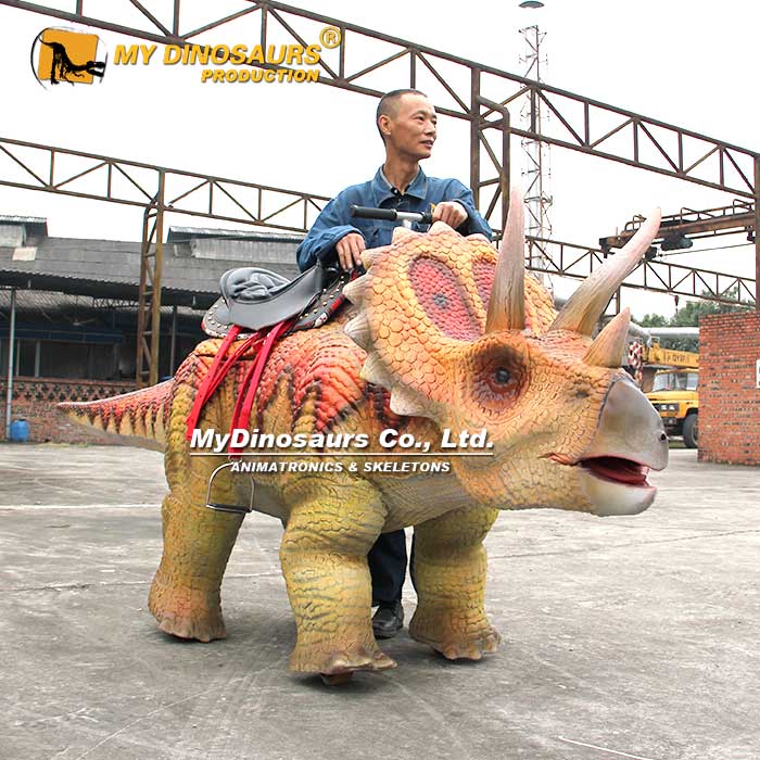 WDR-050 自贡源头厂家设计定制 三角龙走龙恐龙玩具摆件 儿童大人骑乘