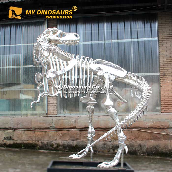 DS-239  玻璃钢恐龙骨架镀银霸王龙骨架